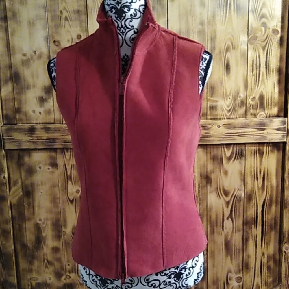 Express Size Small Red Leather Vest